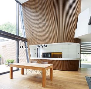 Double height dining space kitchen interior