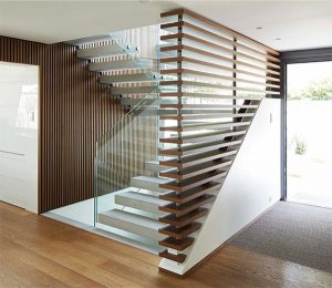 entrance hall timber louvres hardcastle architects